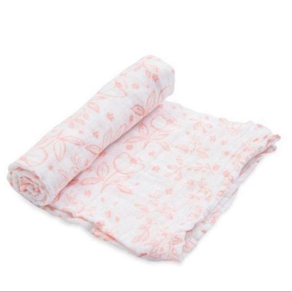 NWT little unicorn Muslin swaddle garden rose